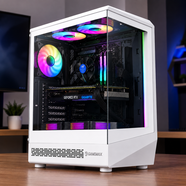 سیستم گیمینگ قدرتمند سایبر پرو با پردازنده 9100 نسل 9 (کیس اکواریومی 6 فن) کد (g401)